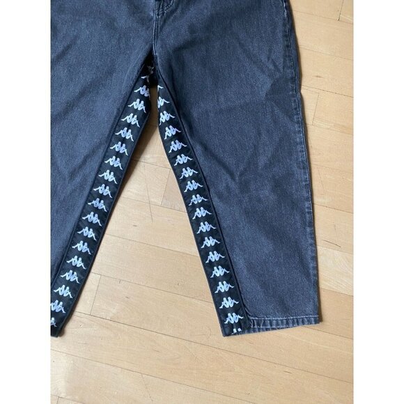 Kappa BNWT mens jeans "222 Banda Bibo" wide leg NEW gray/black button fly - Picture 2 of 8